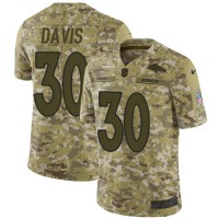 Nike Denver Broncos #30 Terrell Davis Camo Youth Stitched NFL Limited 2018 Salute to Service Jersey