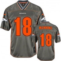 Nike Denver Broncos #18 Peyton Manning Grey Youth Stitched NFL Elite Vapor Jersey