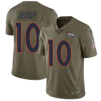 Nike Denver Broncos #10 Jerry Jeudy Olive Youth Stitched NFL Limited 2017 Salute To Service Jersey