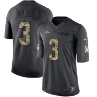 Nike Denver Broncos #3 Russell Wilson Black Youth Stitched NFL Limited 2016 Salute to Service Jersey