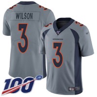 Nike Denver Broncos #3 Russell Wilson Gray Youth Stitched NFL Limited Inverted Legend 100th Season Jersey