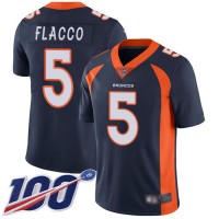 Nike Denver Broncos #5 Joe Flacco Navy Blue Alternate Youth Stitched NFL 100th Season Vapor Limited Jersey