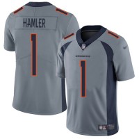 Nike Denver Broncos #1 KJ Hamler Gray Youth Stitched NFL Limited Inverted Legend Jersey