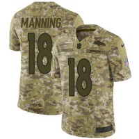 Nike Denver Broncos #18 Peyton Manning Camo Youth Stitched NFL Limited 2018 Salute to Service Jersey