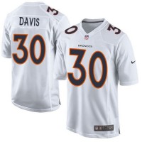 Nike Denver Broncos #30 Terrell Davis White Youth Stitched NFL Game Event Jersey