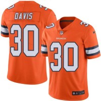 Nike Denver Broncos #30 Terrell Davis Orange Youth Stitched NFL Limited Rush Jersey