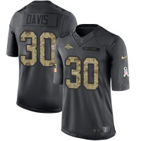 Nike Denver Broncos #30 Terrell Davis Black Youth Stitched NFL Limited 2016 Salute to Service Jersey