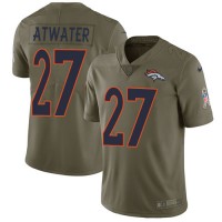 Nike Denver Broncos #27 Steve Atwater Olive Youth Stitched NFL Limited 2017 Salute to Service Jersey