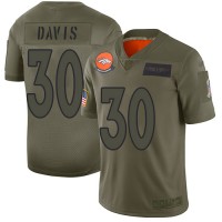 Nike Denver Broncos #30 Terrell Davis Camo Youth Stitched NFL Limited 2019 Salute to Service Jersey