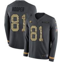 Nike Cleveland Browns #81 Austin Hooper Anthracite Salute to Service Youth Stitched NFL Limited Therma Long Sleeve Jersey