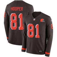 Nike Cleveland Browns #81 Austin Hooper Brown Team Color Youth Stitched NFL Limited Therma Long Sleeve Jersey