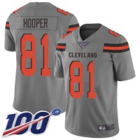 Nike Cleveland Browns #81 Austin Hooper Gray Youth Stitched NFL Limited Inverted Legend 100th Season Jersey