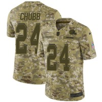 Nike Cleveland Browns #24 Nick Chubb Camo Youth Stitched NFL Limited 2018 Salute to Service Jersey