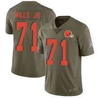 Nike Cleveland Browns #71 Jedrick Wills JR Olive Youth Stitched NFL Limited 2017 Salute To Service Jersey