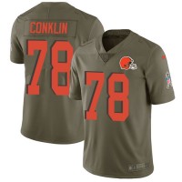 Nike Cleveland Browns #78 Jack Conklin Olive Youth Stitched NFL Limited 2017 Salute To Service Jersey