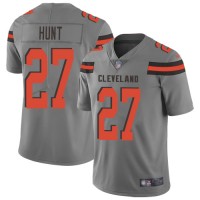 Nike Cleveland Browns #27 Kareem Hunt Gray Youth Stitched NFL Limited Inverted Legend Jersey