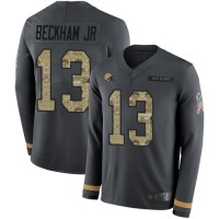 Nike Cleveland Browns #13 Odell Beckham Jr Anthracite Salute to Service Youth Stitched NFL Limited Therma Long Sleeve Jersey