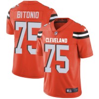 Nike Cleveland Browns #75 Joel Bitonio Orange Alternate Youth Stitched NFL Vapor Untouchable Limited Jersey