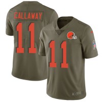 Nike Cleveland Browns #11 Antonio Callaway Olive Youth Stitched NFL Limited 2017 Salute to Service Jersey