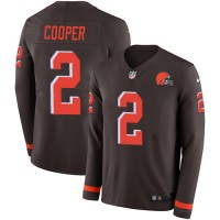 Nike Cleveland Browns #2 Amari Cooper Brown Team Color Youth Stitched NFL Limited Therma Long Sleeve Jersey