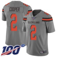 Nike Cleveland Browns #2 Amari Cooper Gray Youth Stitched NFL Limited Inverted Legend 100th Season Jersey