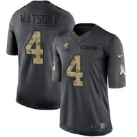 Nike Cleveland Browns #4 Deshaun Watson Black Youth Stitched NFL Limited 2016 Salute to Service Jersey