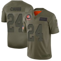 Nike Cleveland Browns #24 Nick Chubb Camo Youth Stitched NFL Limited 2019 Salute to Service Jersey