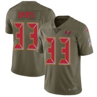 Nike Tampa Bay Buccaneers #33 Carlton Davis III Olive Youth Stitched NFL Limited 2017 Salute to Service Jersey