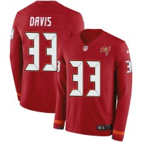 Nike Tampa Bay Buccaneers #33 Carlton Davis III Red Team Color Youth Stitched NFL Limited Therma Long Sleeve Jersey