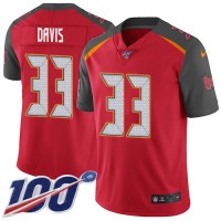 Nike Tampa Bay Buccaneers #33 Carlton Davis III Red Team Color Youth Stitched NFL 100th Season Vapor Limited Jersey