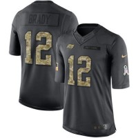 Nike Tampa Bay Buccaneers #12 Tom Brady Black Youth Stitched NFL Limited 2016 Salute to Service Jersey