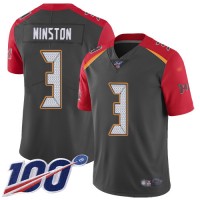 Nike Tampa Bay Buccaneers #3 Jameis Winston Gray Youth Stitched NFL Limited Inverted Legend 100th Season Jersey
