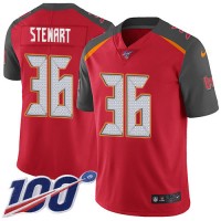 Nike Tampa Bay Buccaneers #36 M.J. Stewart Red Team Color Youth Stitched NFL 100th Season Vapor Untouchable Limited Jersey