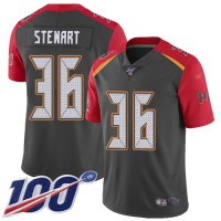 Nike Tampa Bay Buccaneers #36 M.J. Stewart Gray Youth Stitched NFL Limited Inverted Legend 100th Season Jersey
