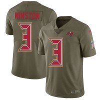 Nike Tampa Bay Buccaneers #3 Jameis Winston Olive Youth Stitched NFL Limited 2017 Salute to Service Jersey