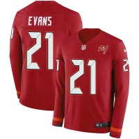 Nike Tampa Bay Buccaneers #21 Justin Evans Red Team Color Youth Stitched NFL Limited Therma Long Sleeve Jersey