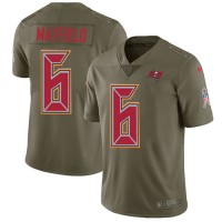 Nike Tampa Bay Buccaneers #6 Baker Mayfield Olive Youth Stitched NFL Limited 2017 Salute To Service Jersey