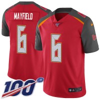 Nike Tampa Bay Buccaneers #6 Baker Mayfield Red Team Color Youth Stitched NFL 100th Season Vapor Untouchable Limited Jersey