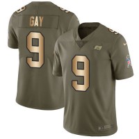 Nike Tampa Bay Buccaneers #9 Matt Gay Olive/Gold Youth Stitched NFL Limited 2017 Salute To Service Jersey