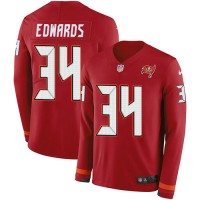 Nike Tampa Bay Buccaneers #34 Mike Edwards Red Team Color Youth Stitched NFL Limited Therma Long Sleeve Jersey