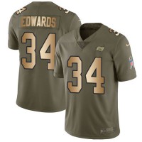 Nike Tampa Bay Buccaneers #34 Mike Edwards Olive/Gold Youth Stitched NFL Limited 2017 Salute To Service Jersey