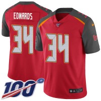 Nike Tampa Bay Buccaneers #34 Mike Edwards Red Team Color Youth Stitched NFL 100th Season Vapor Untouchable Limited Jersey