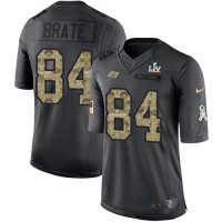 Nike Tampa Bay Buccaneers #84 Cameron Brate Black Youth Super Bowl LV Bound Stitched NFL Limited 2016 Salute to Service Jersey