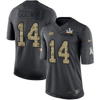 Nike Tampa Bay Buccaneers #14 Chris Godwin Black Youth Super Bowl LV Bound Stitched NFL Limited 2016 Salute to Service Jersey