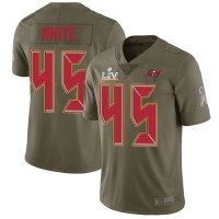 Nike Tampa Bay Buccaneers #45 Devin White Olive Youth Super Bowl LV Bound Stitched NFL Limited 2017 Salute To Service Jersey
