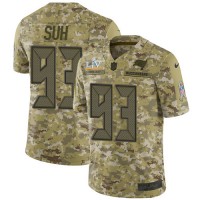 Nike Tampa Bay Buccaneers #93 Ndamukong Suh Camo Youth Super Bowl LV Bound Stitched NFL Limited 2018 Salute To Service Jersey