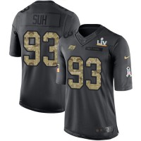Nike Tampa Bay Buccaneers #93 Ndamukong Suh Black Youth Super Bowl LV Bound Stitched NFL Limited 2016 Salute to Service Jersey