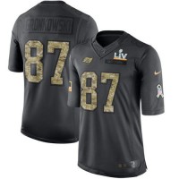Nike Tampa Bay Buccaneers #87 Rob Gronkowski Black Youth Super Bowl LV Bound Stitched NFL Limited 2016 Salute to Service Jersey