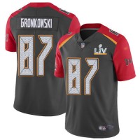 Nike Tampa Bay Buccaneers #87 Rob Gronkowski Gray Youth Super Bowl LV Bound Stitched NFL Limited Inverted Legend Jersey