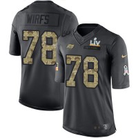 Nike Tampa Bay Buccaneers #78 Tristan Wirfs Black Youth Super Bowl LV Bound Stitched NFL Limited 2016 Salute to Service Jersey